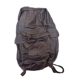 Purple / mauve leather backpack,